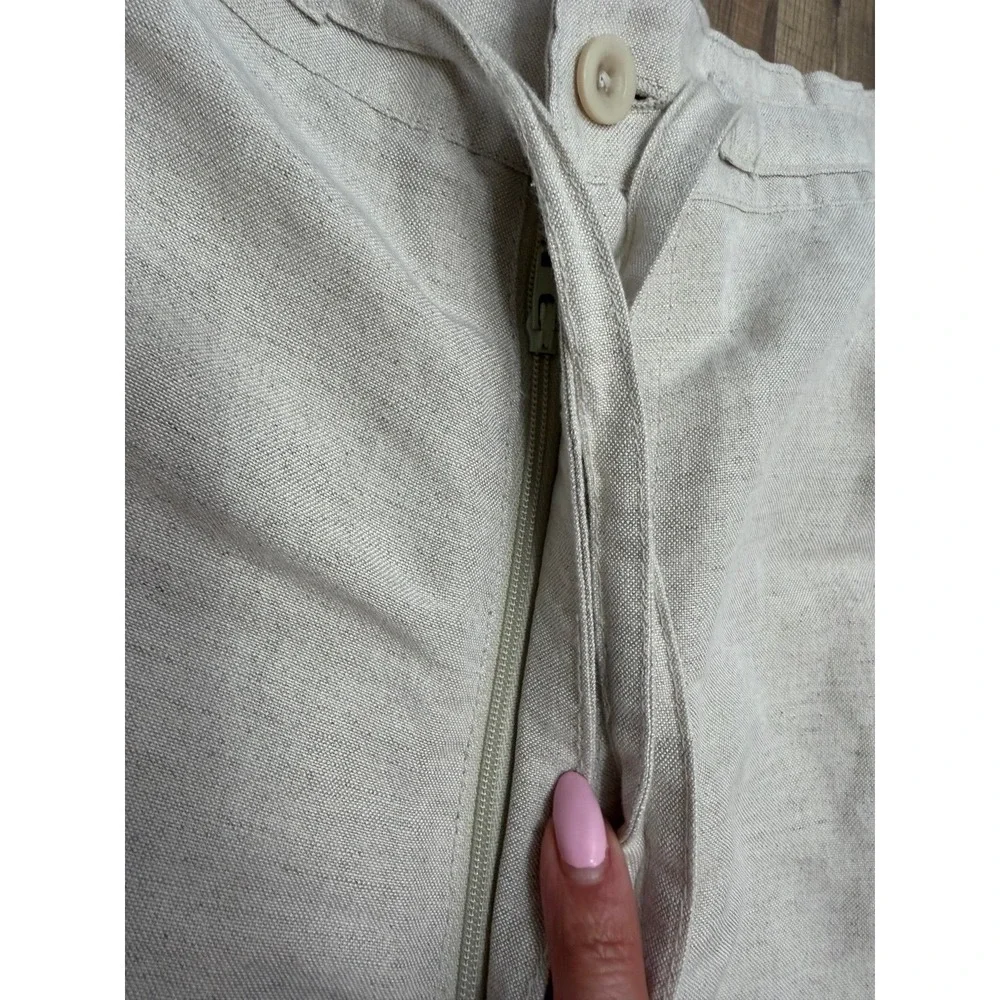 Cubavera Linen Blend Pants Light‎ Beige Drawstring Relaxed Fit XL NWOT